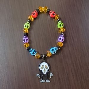 Halloween Ghost face charm stretch bracelet